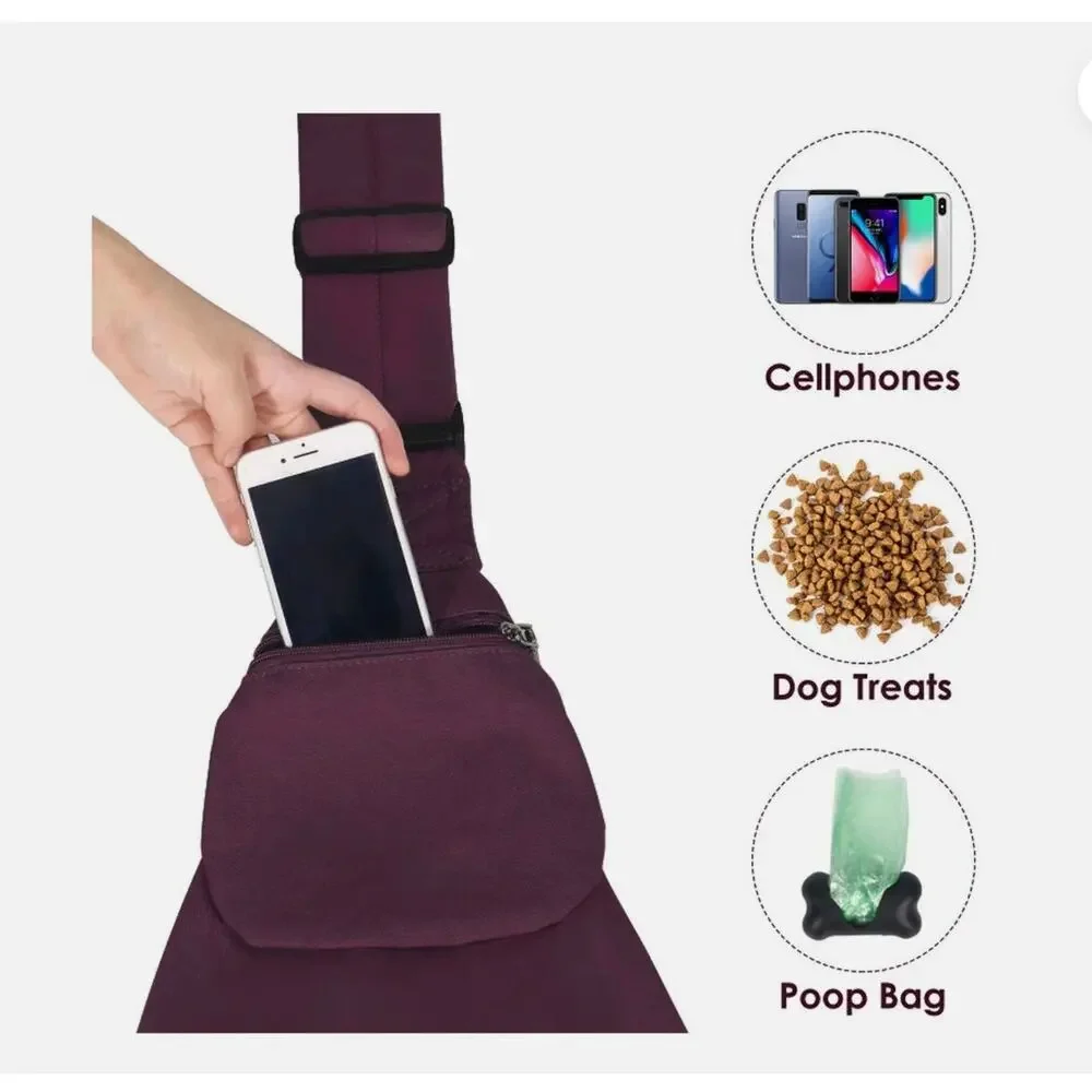 SlowTon Dog Cat Sling Padded Adjustable Papoose Small Pet Carrier Hands Free